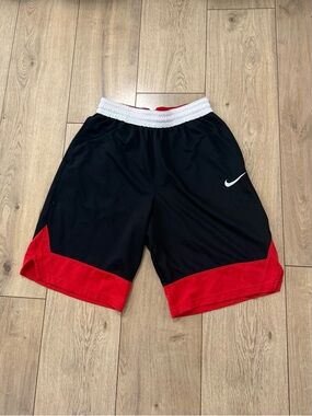 Nike Black & Red Men's Athletic Basketball Shorts